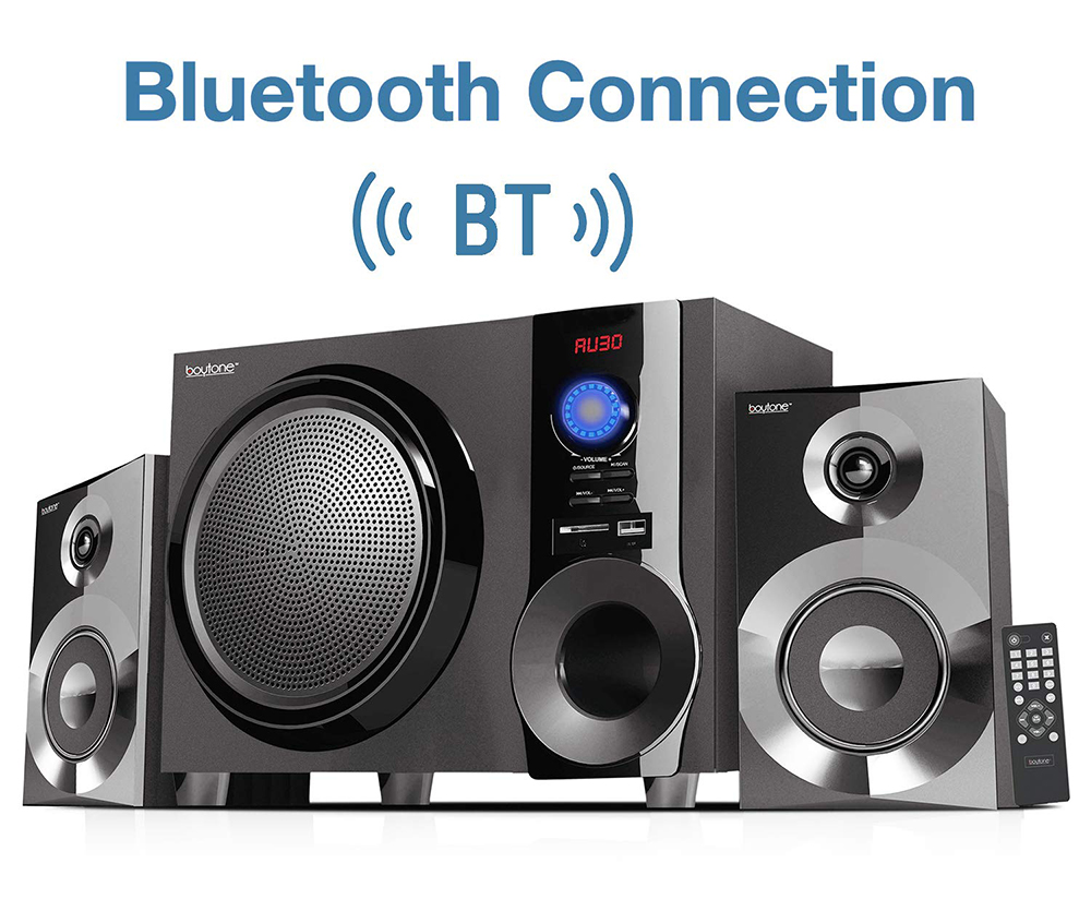 Boytone BT-225FB Wireless Bluetooth 30-Watt Speaker System with FM Radio