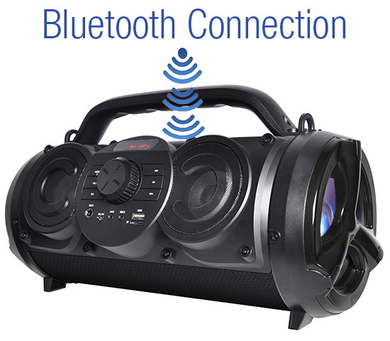 Boytone BT-18BK Portable Bluetooth Boombox Speaker, Indoor/Outdoor 2.1 Hi-Fi Cylinder Loud Sound Built-in 5