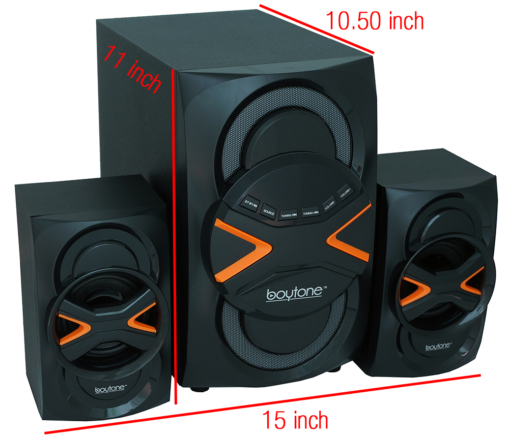 Boytone BT-326F, 2.1 Bluetooth Powerful Home Theater Speaker System, with FM Radio,